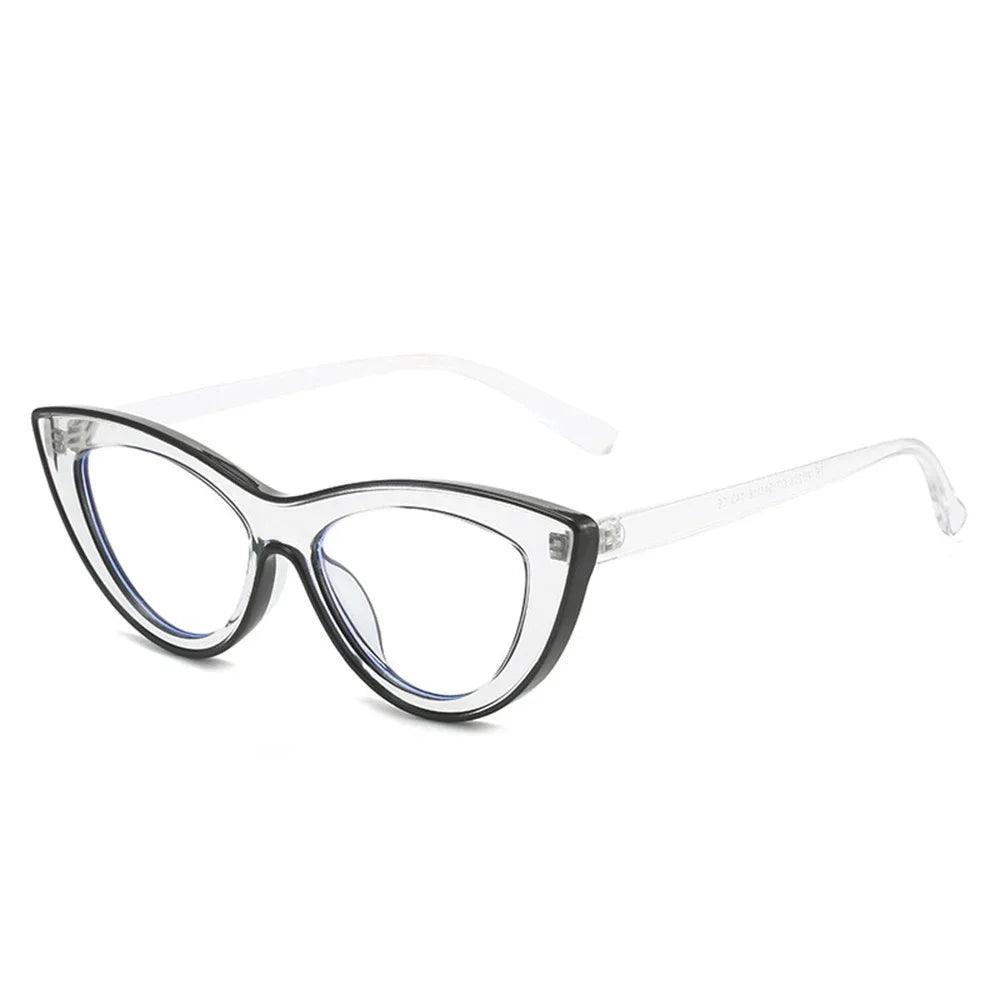 JNPCXI New Blue Light Glasses Women Cat Eye Eyeglasses Frames Computer Glasses Clear Spectacles Small Oval Clear Frames Ladies