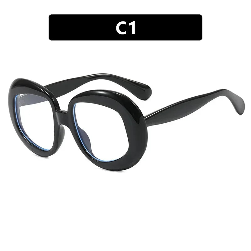 JNPCXI Vintage Round Spectacle Frame Women Luxury Oval Anti Blue Light Glasses Frame Retro Fashion Men Sunglasses