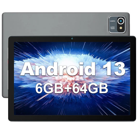 URAO 10" Android Tablet, Quad-Core, 6GB RAM, 64GB ROM, 5MP+8MP Camera, WiFi