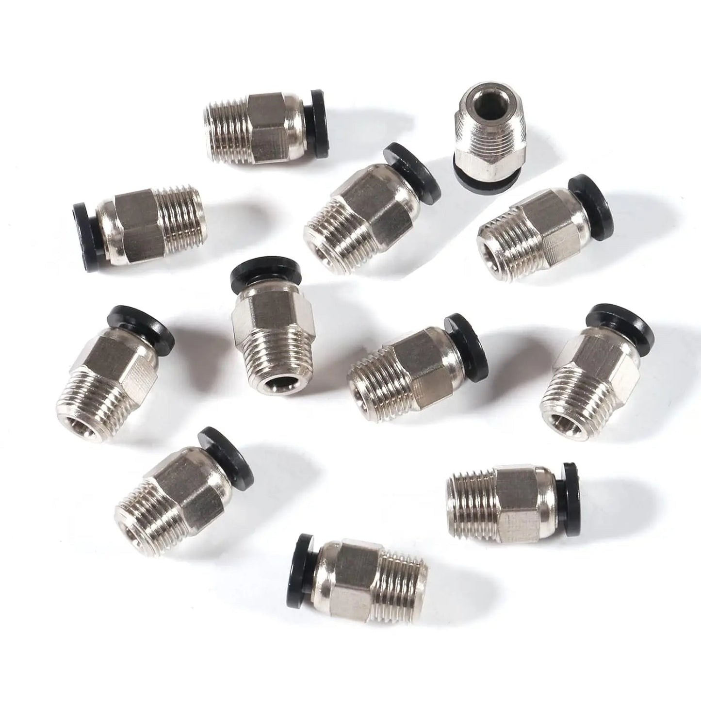 24PCS PC4-M6 Pneumatic Fitting Push to Connect + PC4-M10 Straight Quick in Fitting for 1.75mm Filament,PTFE Tube Push Fitting