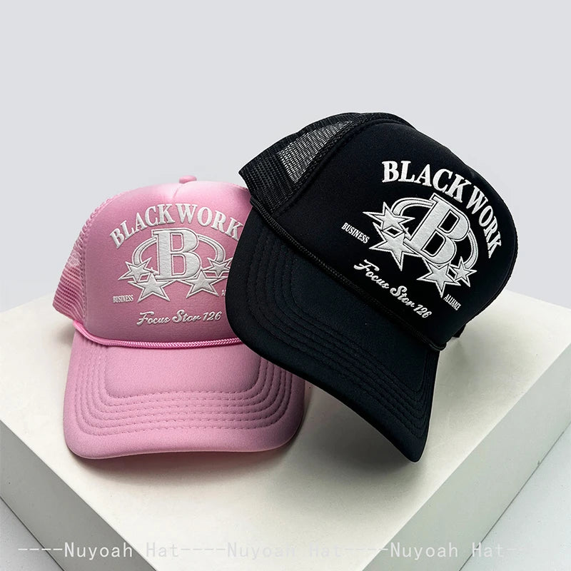 New Unisex American Style 3D Printed B Letters Baseball Hats Sunshade Mesh Breathable Personal Trucker Caps Hip Hop Versatile