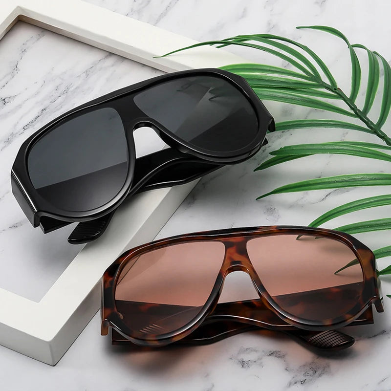 JNPCXI New Fashion Oversized Pilot Goggles Sunglasses Women Fashion Shades UV400