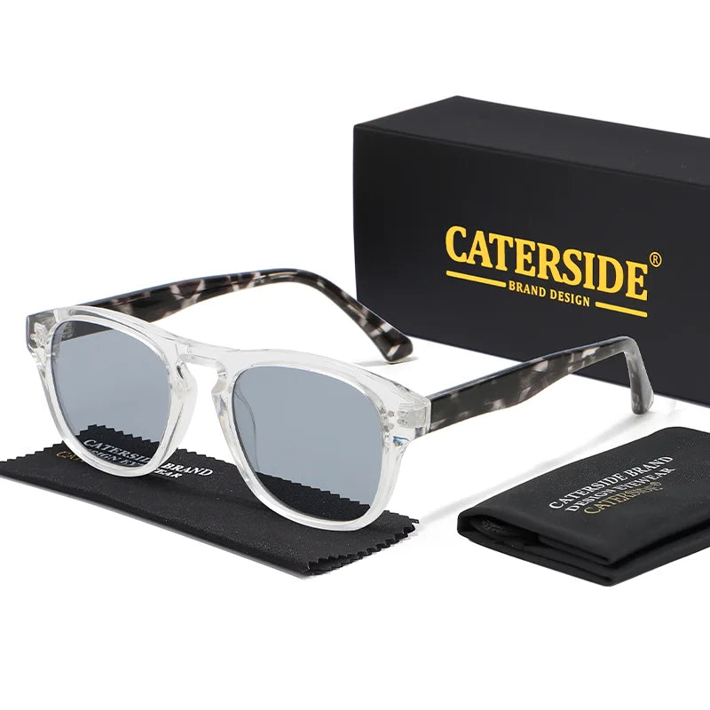 CATERSIDE Fashion Retro Sunglasses man  Personalized Design Square Sun Glasses  Classic Business Driving Shopping Eyeglasses