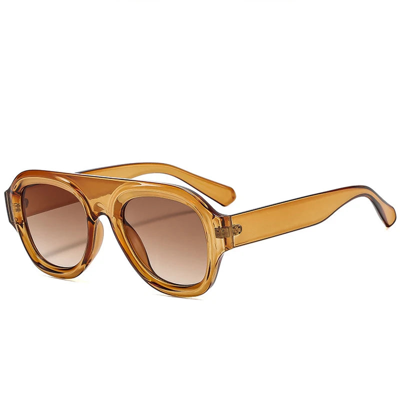 JNPCXI New Retro Big Frame Oval Punk Women Sunglasses Luxury Tea Sunglass Men Outdoor Sports Eyewear Unisex Lentes UV400