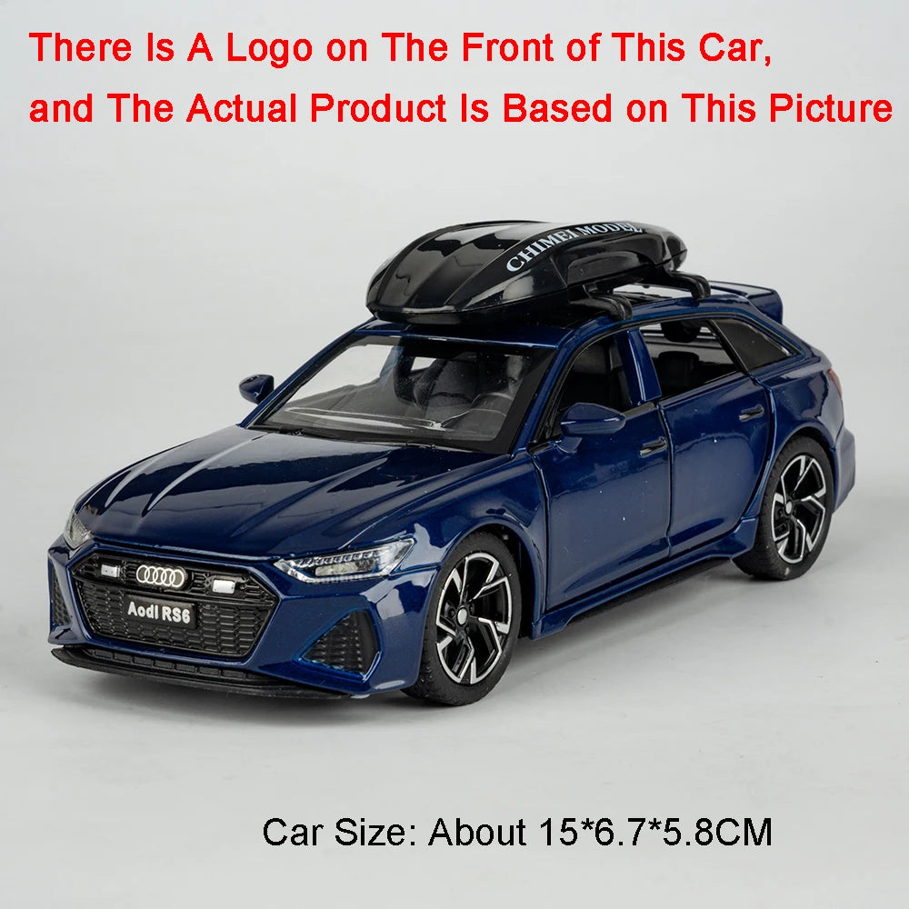 1:32 RS6 Santana Wagon Models Toys Diecast Alloy Car Doors Opened Sound Light Pull Back Miniature Vehices for Kids Festival Gift