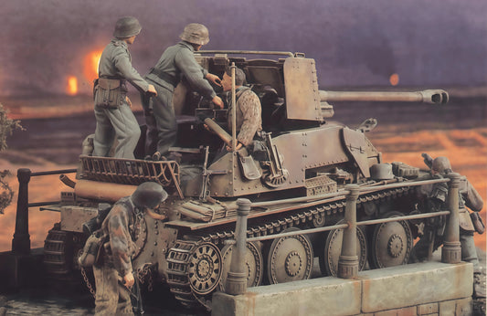 1/35 Casting Resin Model Assembly Kit, GK, Tank Soldier 3-person Model, Unpainted (vehicle not included)