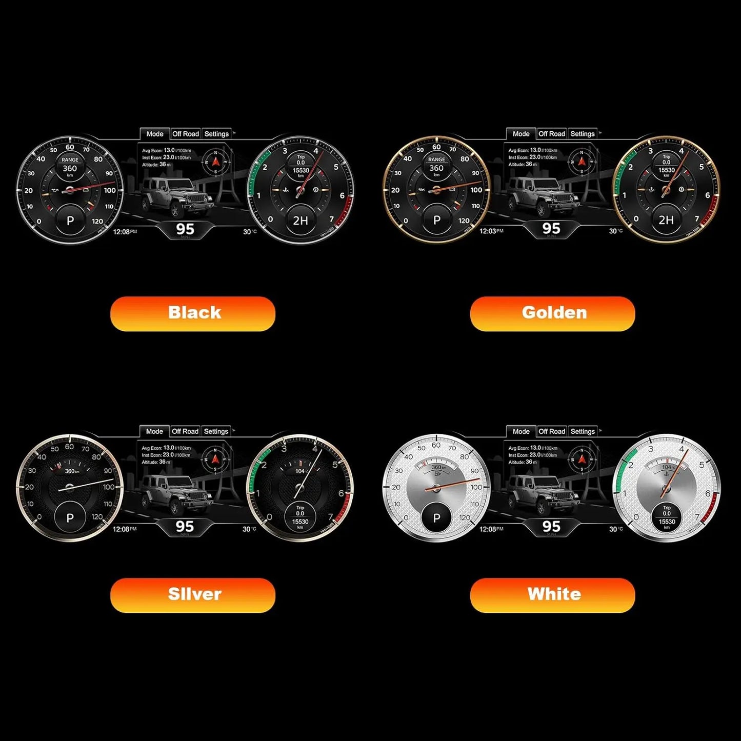 Digital Instrument Cluster For TOYOTA Lc200 2008-2020 LCD Cluster Instrument  12.3-inch HD display 1920*720,plug-and-play