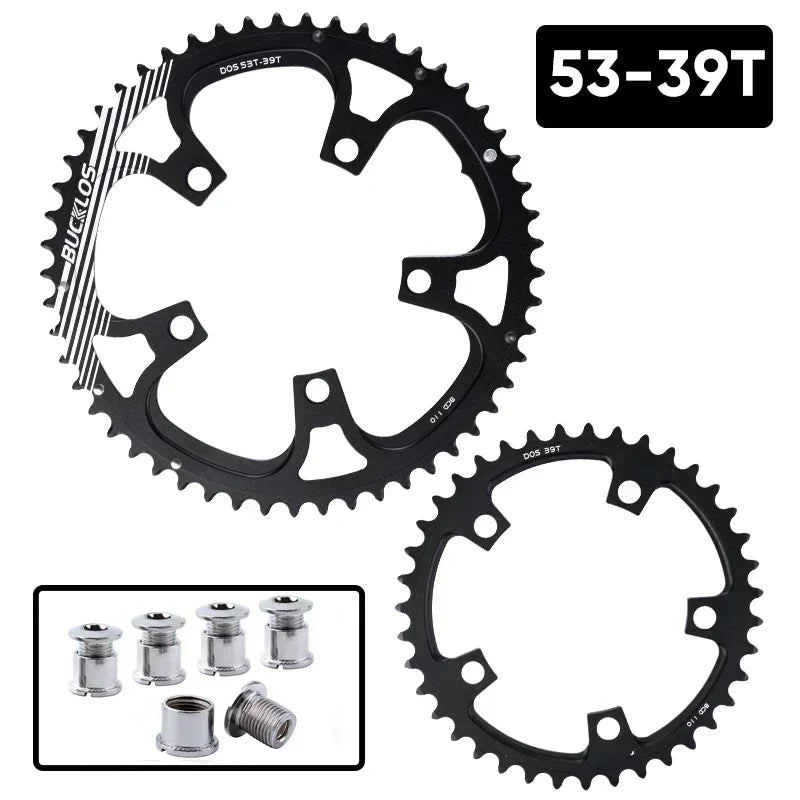 BUCKLOS 5 Bolts 110BCD Road Bike Chainring Lightweight Bicycle Crown 50-34T 52-36T 53-39T for Shimano Sram Crankset