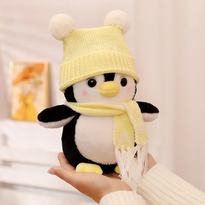 1pc 25/35cm Cute Penguin With Hat Scarf Plush Toy Doll Soft Stuffed Animal Cartoon Toys Pillow for Children Kids Xmas Gift Decor