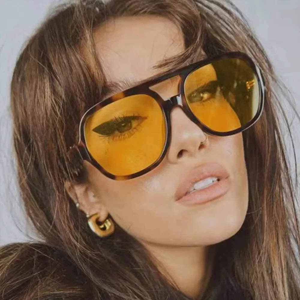JNPCXI Double Bridge Classic Pilot Sunglasses Women Retro Vintage Sun Shades Glasses Unisex Driving Eyewear
