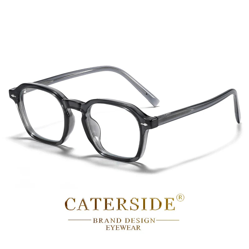 CATERSIDE Square Men's Optical Eyeglass Frame Retro High Quality Brand Eyewear Women's Anti Blue Light Decoration Glasses
