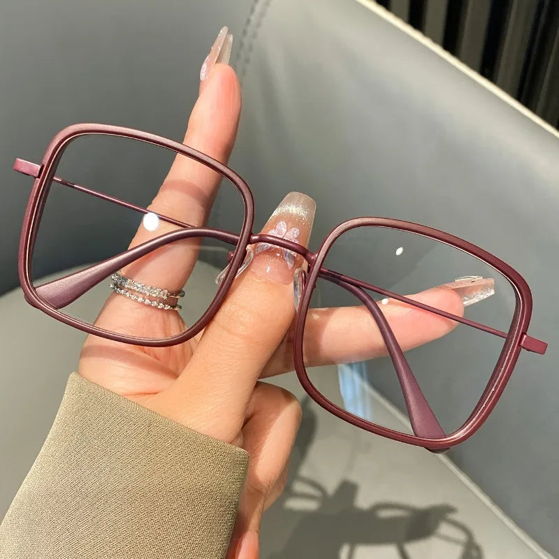 Stylish Square Full-Rim Glasses with Clear Blue Light Blocking Lenses, Perfect for Daily Use, Office, and Study
