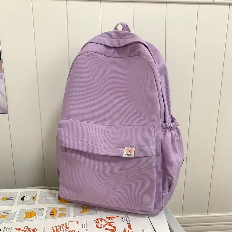 New Waterproof Nylon Women Backpack Female Travel Bag Backpacks Schoolbag for Teenage Girls Solid Color Bookbag Mochila Bookbag