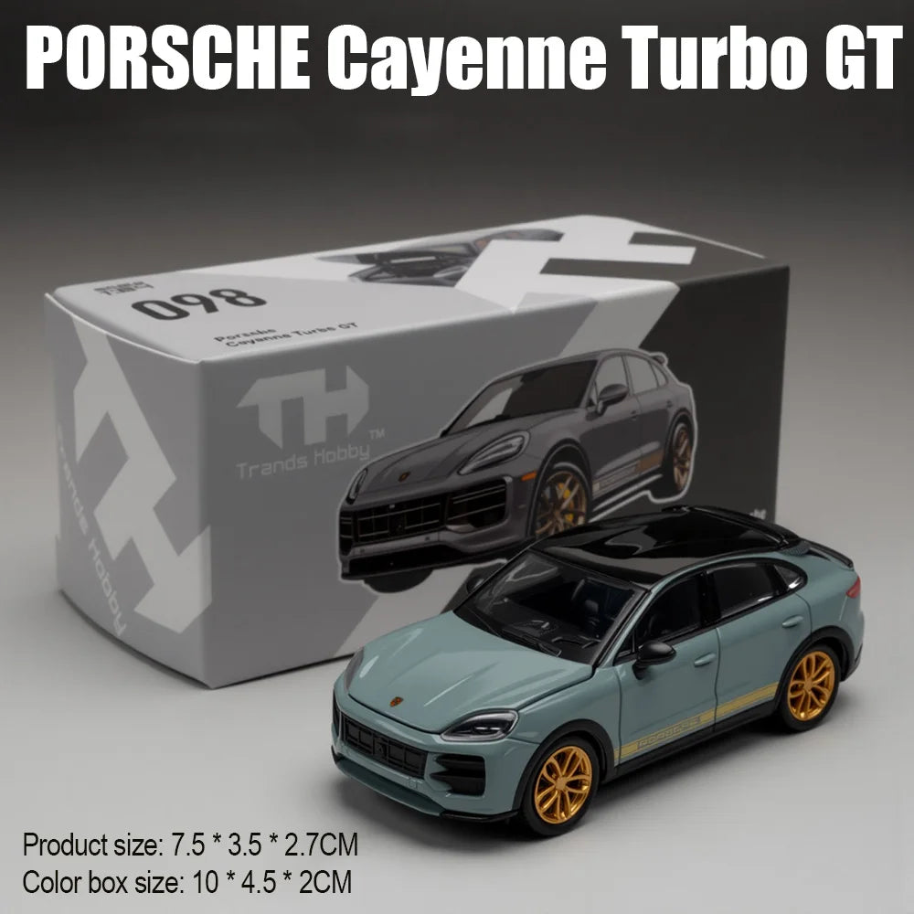 1:64 Porsche 911 GT1 LM 1998 Cayenne Turbo GT Miniature Toys Diecast Alloy Model Car Rubber Tire Children's Interactive Toy Gift