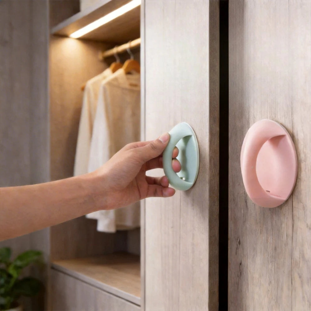 2pcs Kitchen Drawer Handles, Furniture Cabinet Door Knobs, Wardrobe Cupboard Cabinet Pulls, Self-adhesive Handle