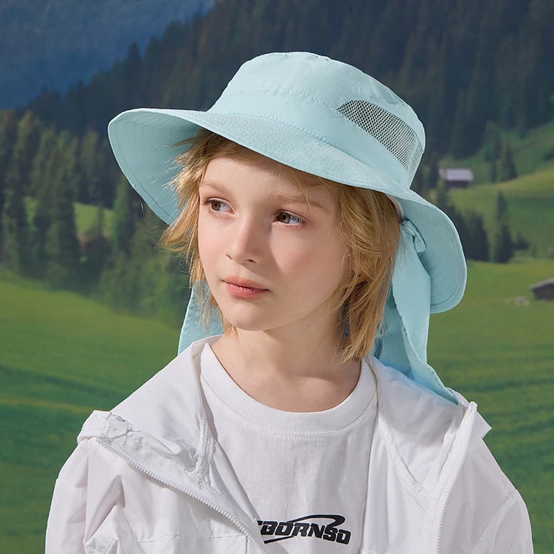 1210Quick-drying l Children's Bucket Hats Kids Wide Brim Beach UV Protection Outdoor Essential Sun Caps