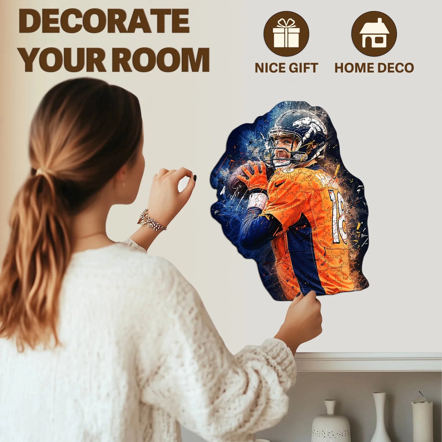 Baseball Genius Wooden Jigsaw Puzzle Wood Home Decor Painting Christmas and Halloween Gift Toy for Teen and Kid