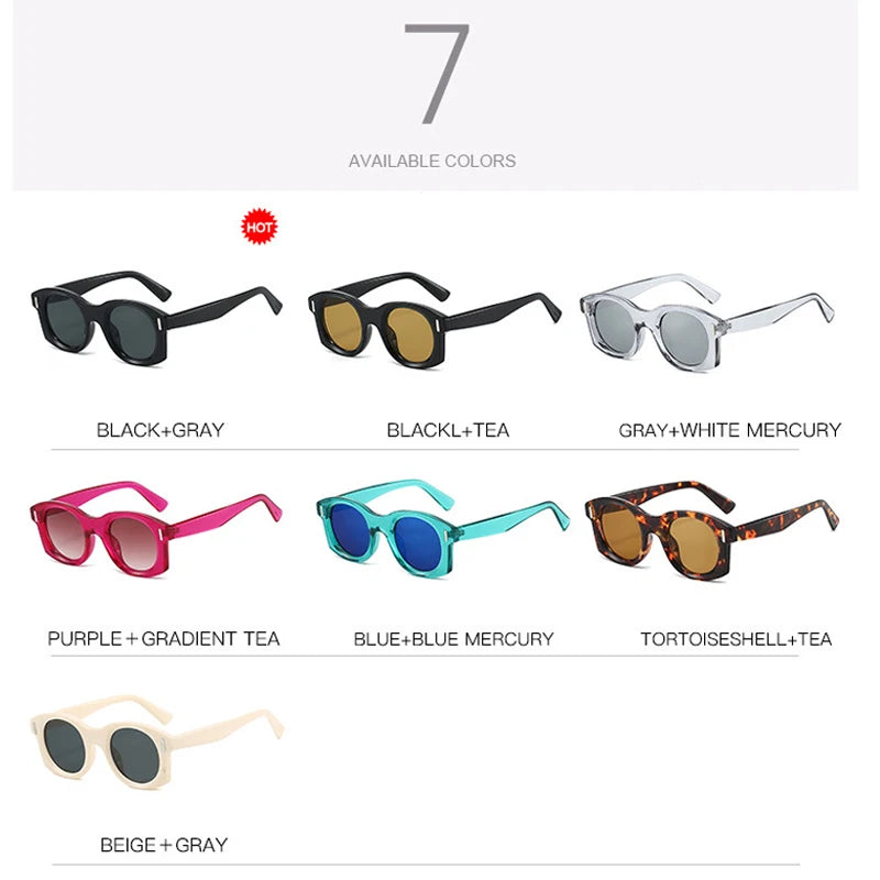 JNPCXI Ins Popular Fashion Square Sunglasses Women Gradient Mirror Shades UV400 Retro Rivets Men Punk Sun Glasses