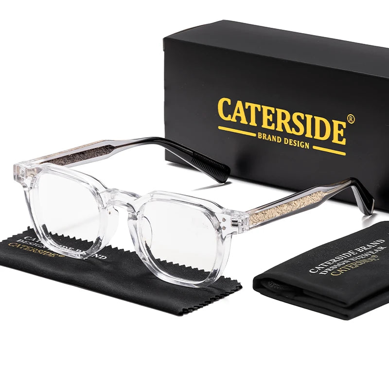 CATERSIDE Anti Blue Light Glasses for Men TR90 Frame High Quality Retro Square Computer Reading Glasses Women Optical Eyewear