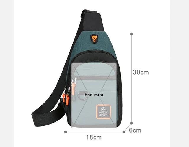 Men's Chest Casual Messenger Bag, Multifunctional Crossbody Shoulder Sling Bag