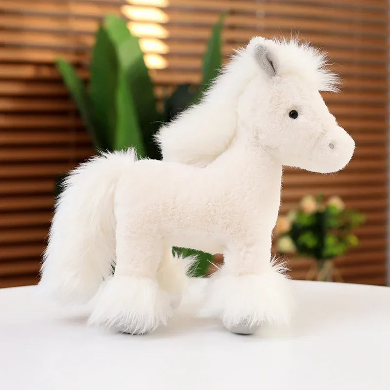 Real Life Horse Plush Dolls Stuffed Animal High Quality Super Realistic Pony Plush Toys Classic Birthday Gift For Children