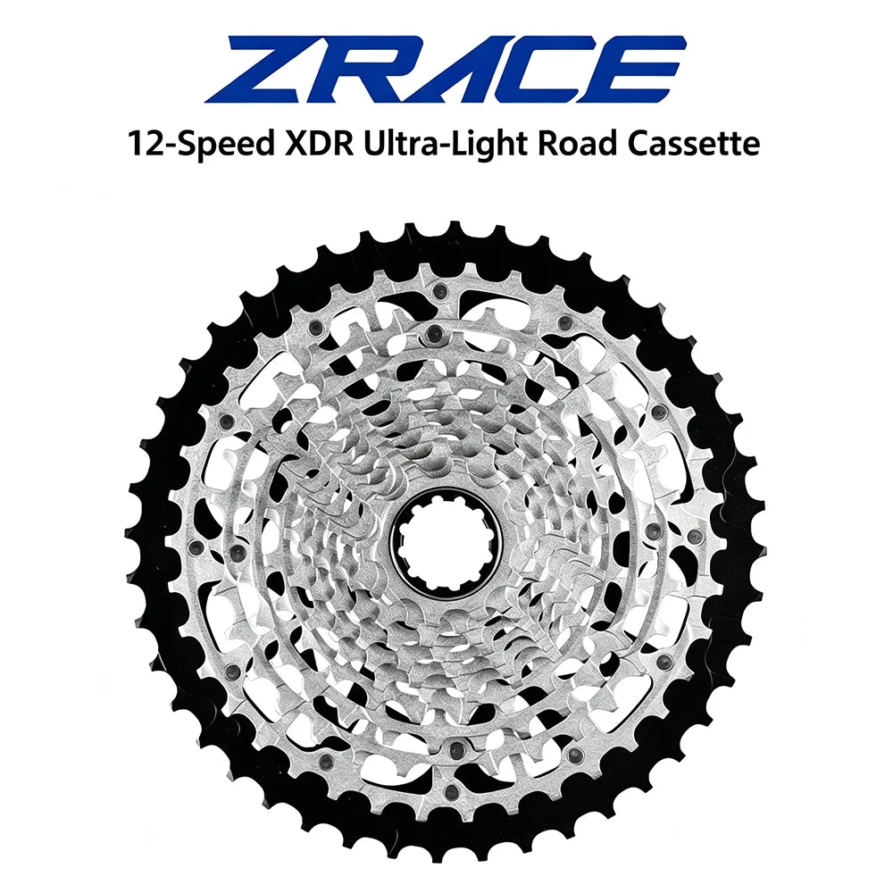 ZRACE XDR 12-Speed Road/Gravel Cassette 10-28T / 10-33T / 10-36T / 10-44T, CNC Fully Hollow and Super Light