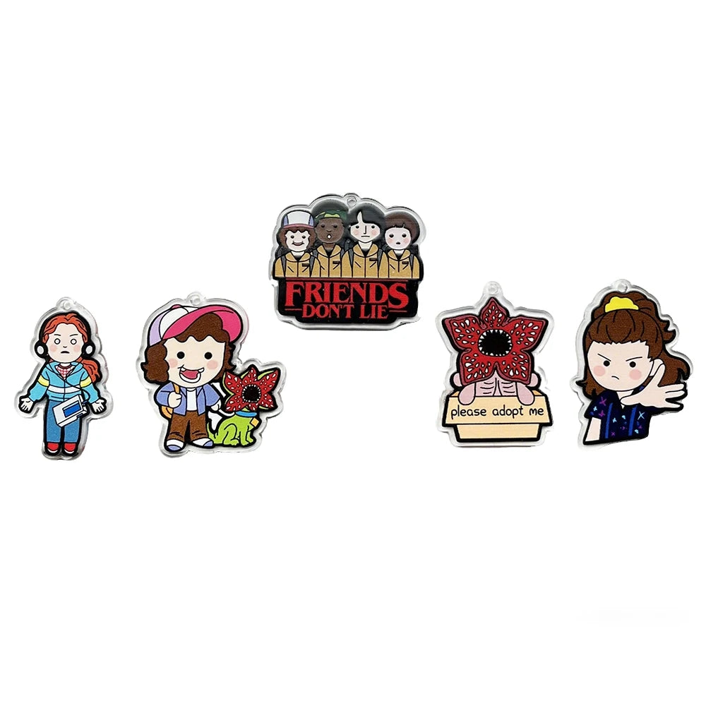 5PCS/Set King Demogorgon Cannibal Flower Acrylic Charms - Cute Horror Pendant for DIY Jewelry Making