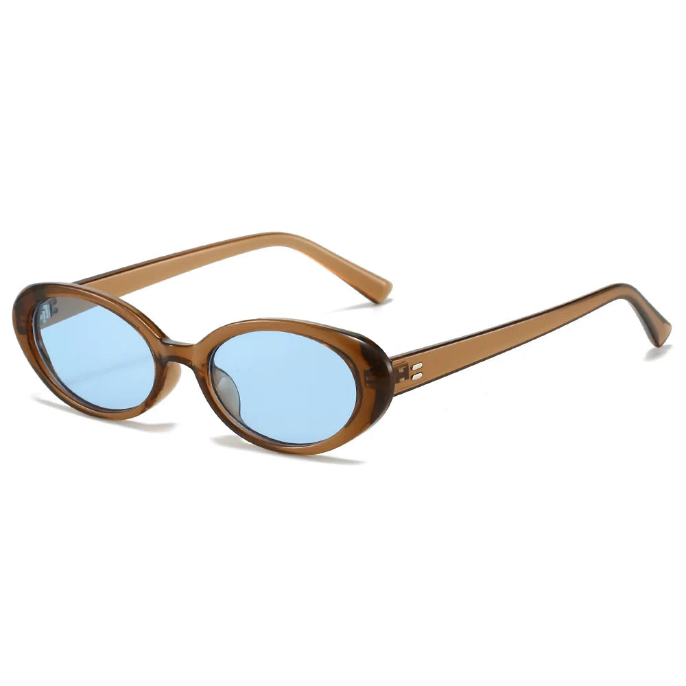 JNPCXI Small Oval Sunglasses for Women's Vintage Design Sun Glasses Shades Female Sexy Retro Punk Men Outdoor Trendy Eyewear
