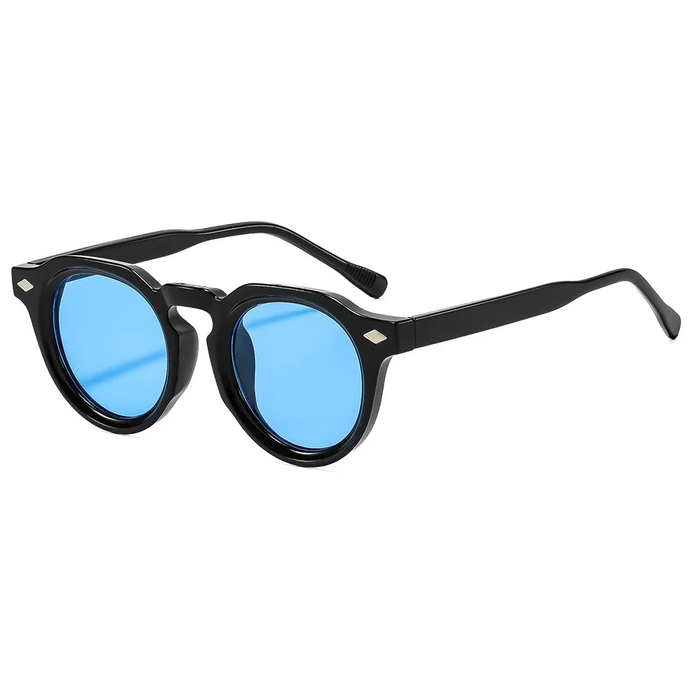 JNPCXI New Fashion Round Sunglasses Women Punk Leopard Gradient Shades Men Trending Rivets Sun Glasses UV400