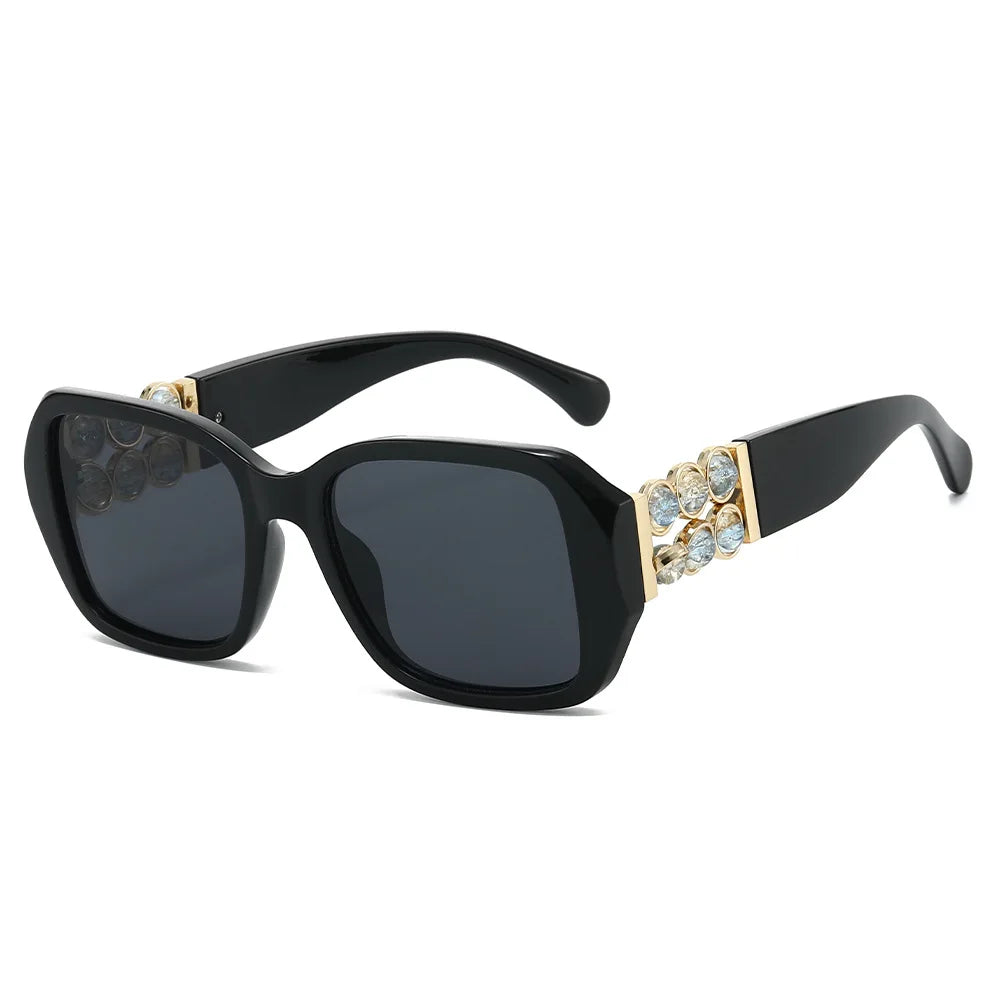 JNPCXI 2026 Women Luxury Sunglasses with Rhinestones Decoration Large Frame Wrap Designer Gift for Mother Fashion Glasses
