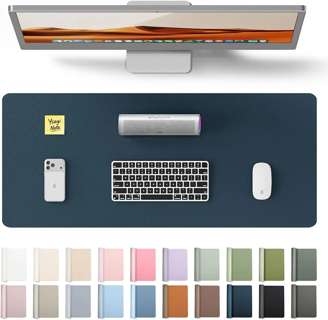 Leather Office Desk Pad Protector,Large Mouse Pad,Non-Slip,PU Leather,Laptop Desk Blotter,Waterproof Writing Pad for Office/Home