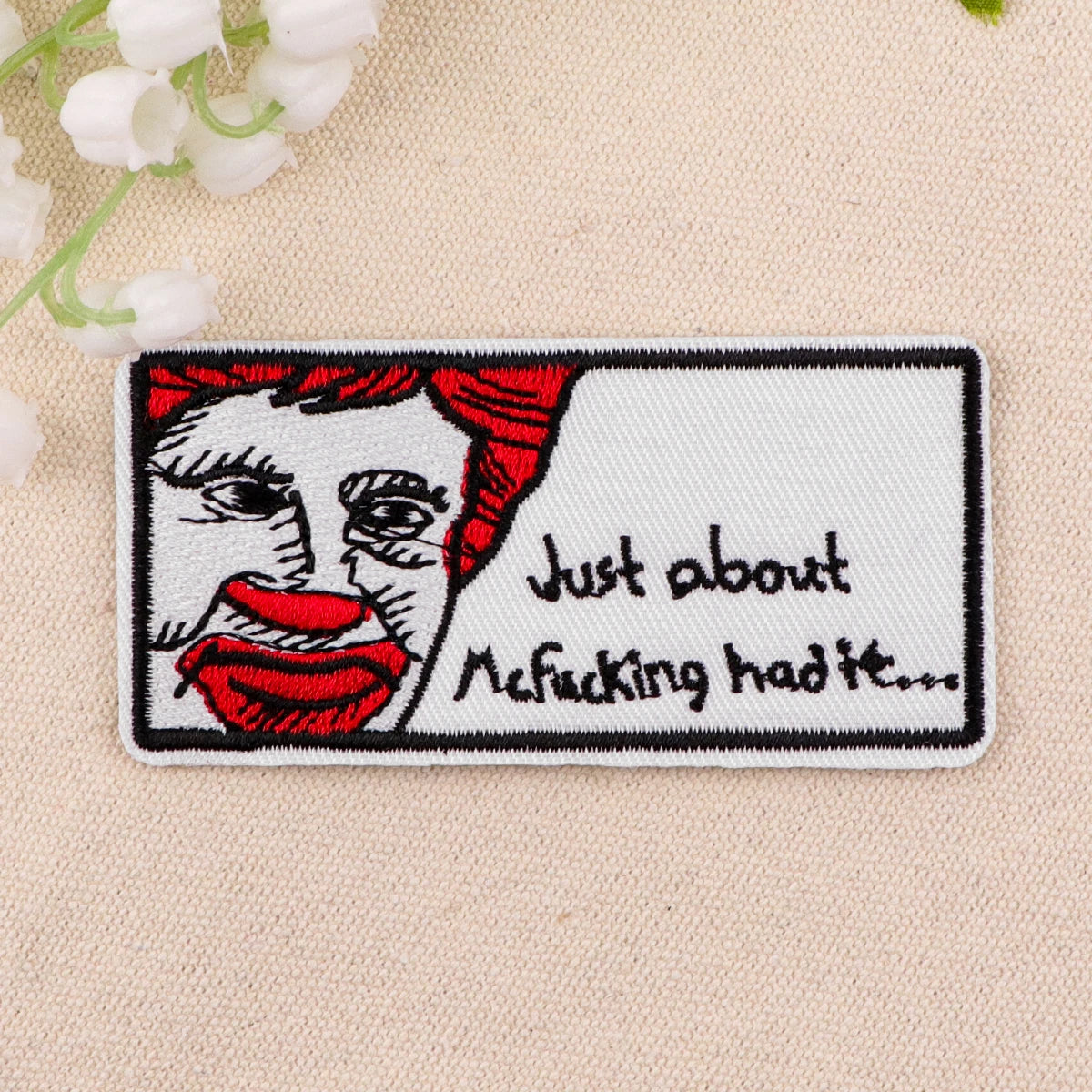 Just about Patches On Clothes Funny Clown Iron on Embroidered Patches For Clothing DIY Stripes Applique Accessory