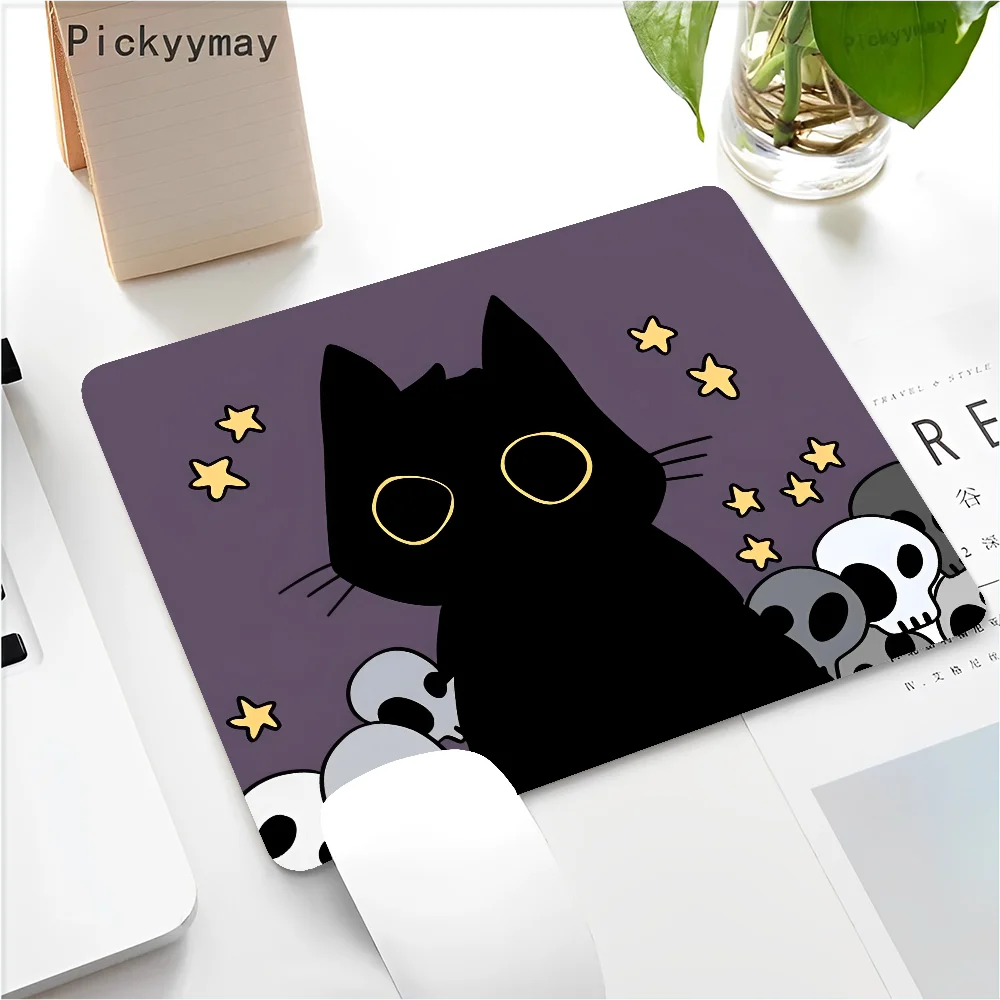 Funny Black Cat Mouse pad PC Desk Mat Table Big Mouse Pad PC Non-slip Rug z12