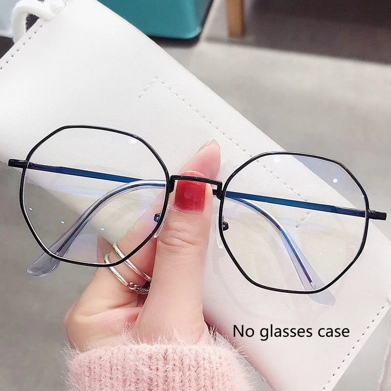 Metal Computer Anti Blue Light Blocking Glasses Clear Anti Radiation Glasses Replaceable Lens for Women Men