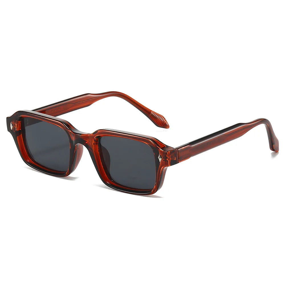 JNPCXI Quality Square Sun Glasses for Women Men Stainless Steel Metal Core CP Frames UV400 Sunglasses Travel Holiday Shades