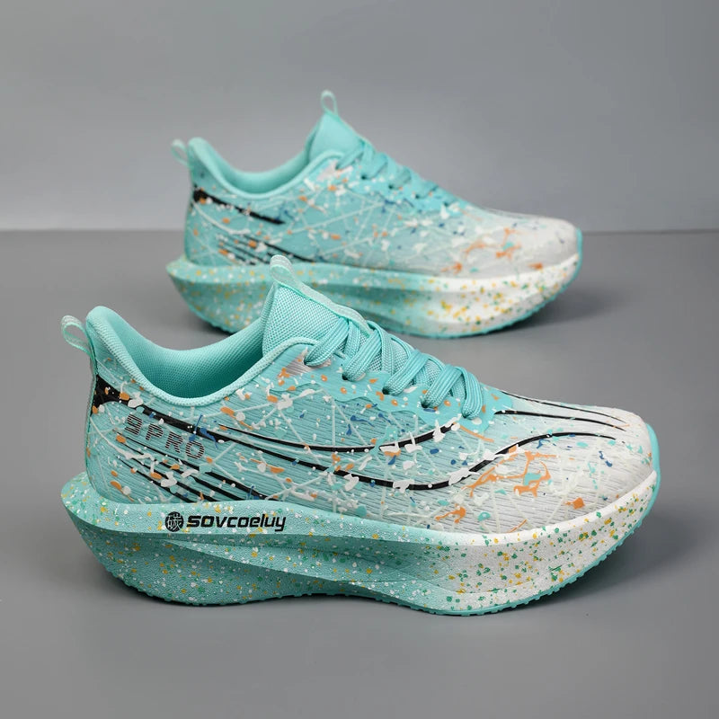 Running Shoes Men Speciality Carbon Board Marathon Sports Breathable Lightweight Women's Comfortable Athletic Nonskid Sneakers﻿
