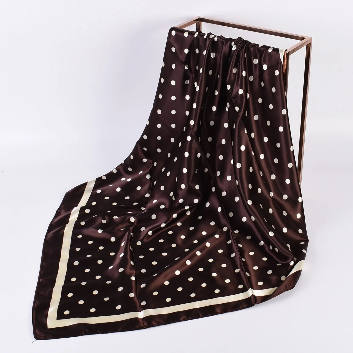 Summer new fashionable temperament wavelet dot 90CM large square scarf printed with fashionable square silk