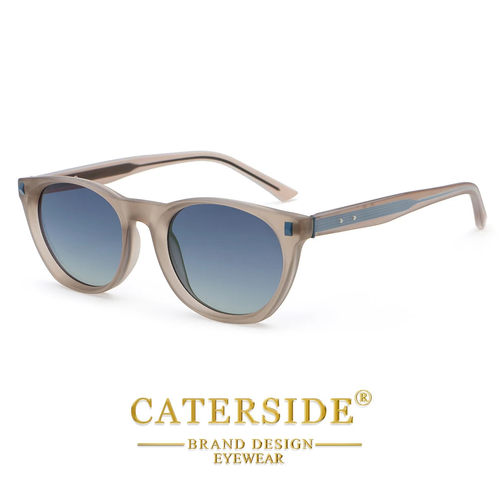 CATERSIDE Unisex Fashionable Sunglasses High-Quality Round Frames Gradient Sun Glasses Outdoor Travel Beach Summer Glasses UV400