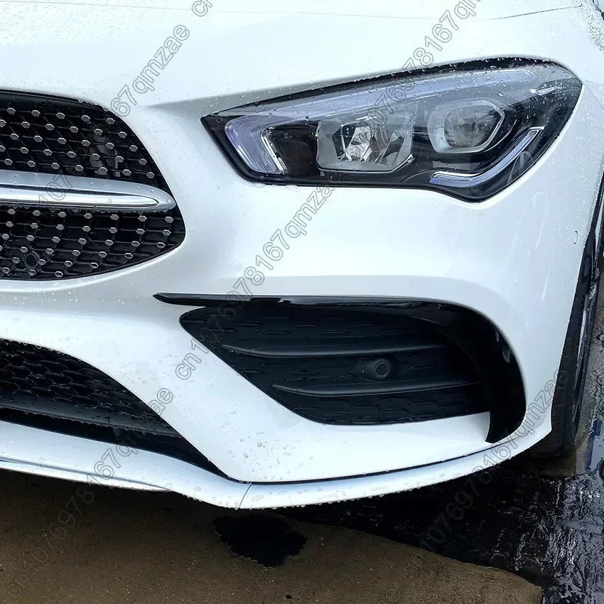 For Mercedes Benz CLA Class C118 X118 CLA35 AMG 2020-2024 Black Front Bumper Spoiler Side Splitter Air Vent Fog Lamp Grille Trim
