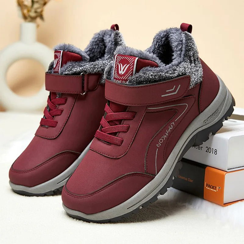 Mix Color Snow Boots for Women Soft Plush Keep Warm Sneakers Woman Winter Platform Anti Slip Cotton Ankle Boots Female