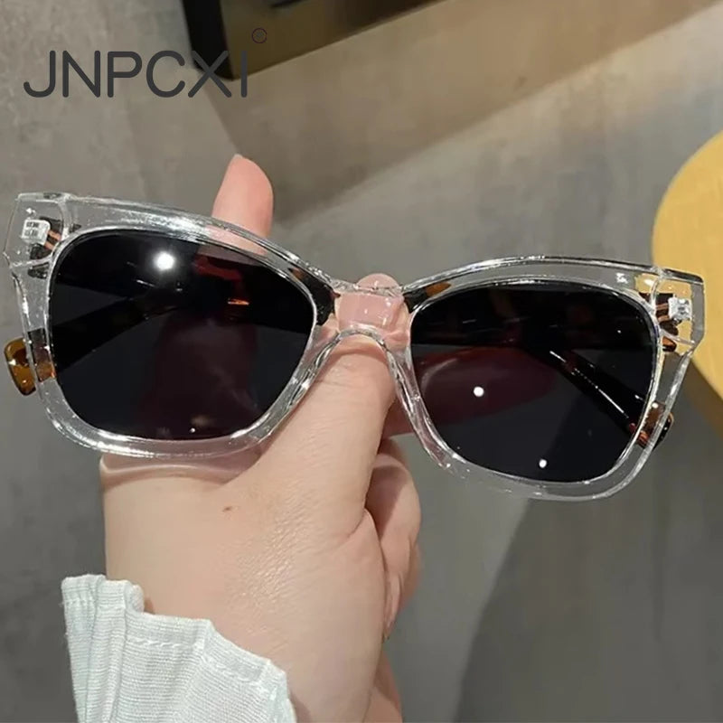 JNPCXI Retro Cat Eye Women Sunglasses Fashion Transparent Shades UV400 Men Trending Sun Glasses