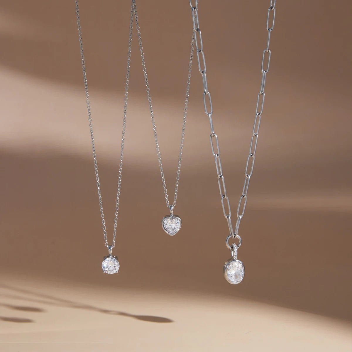 Uworld Delicate Geometric Round Heart Zircon Pendant Necklace For Women Minimalist Stainless Steel Necklace Fashion Jewelry Gift