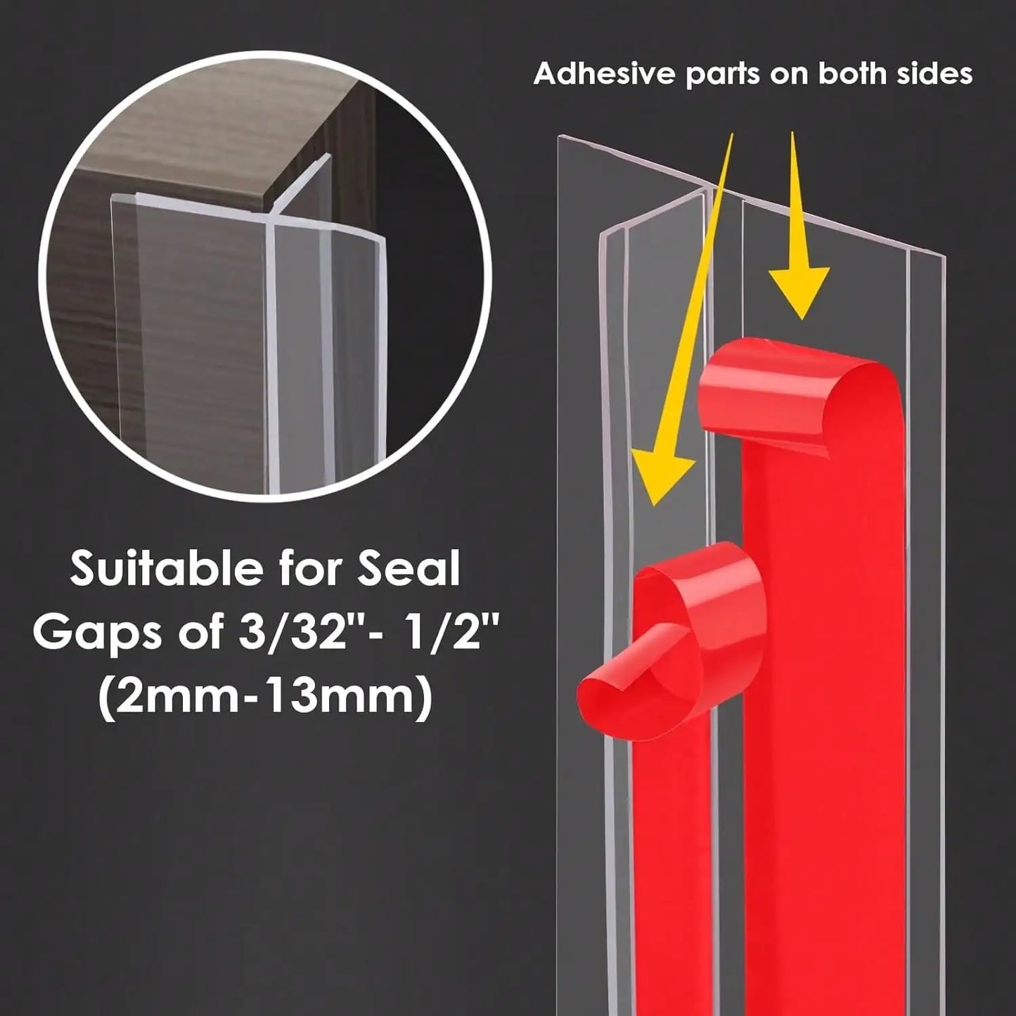 T-Shaped Clear Silicone Seal Strip For Door & Windows Gaps,Weather Stripping Door Seal Strip Draft Stopper For Side Of Door