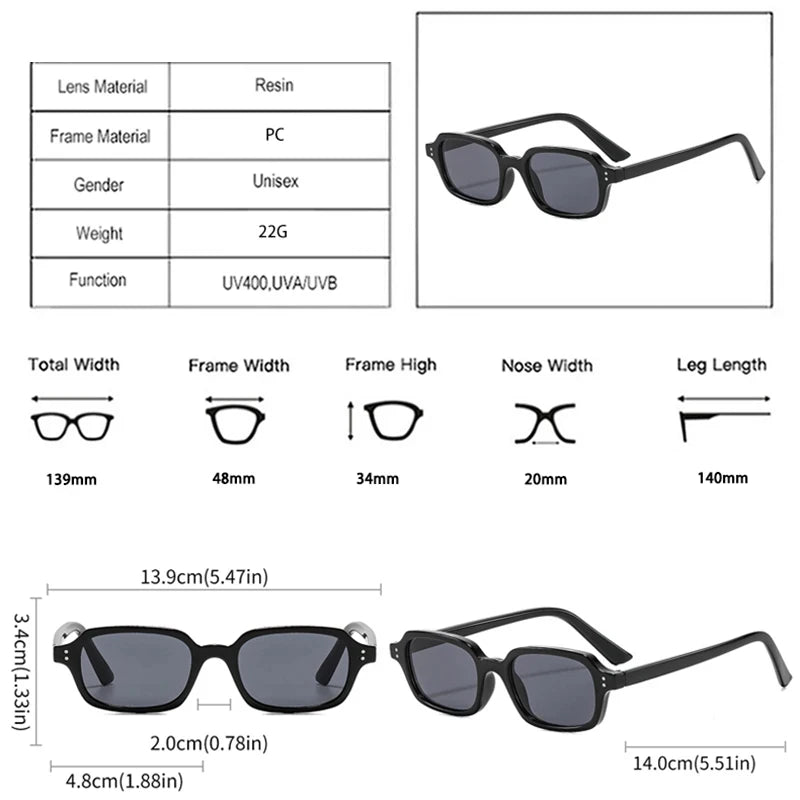 JNPCXI New Vintage Square Rivets Men Sunglasses Fashion Leopard Blue UV400 Women Trending Gradient Sun Glasses