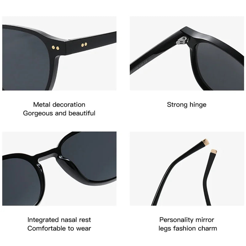 JNPCXI Retro Square Women Polarized Sunglasses Fashion Rivets Decoration Men Punk Driving Sun Glasses Shades UV400