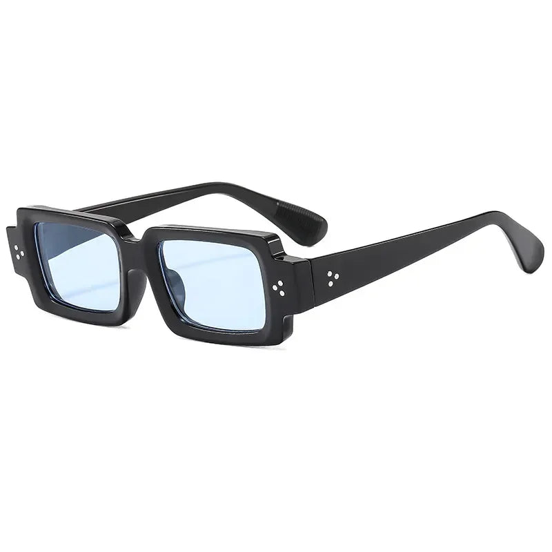 JNPCXI Ins Popular Fashion Square Rivets Men Sunglasses Vintage Punk Gradient Women Trending Yellow Lens Sun Glasses Shades
