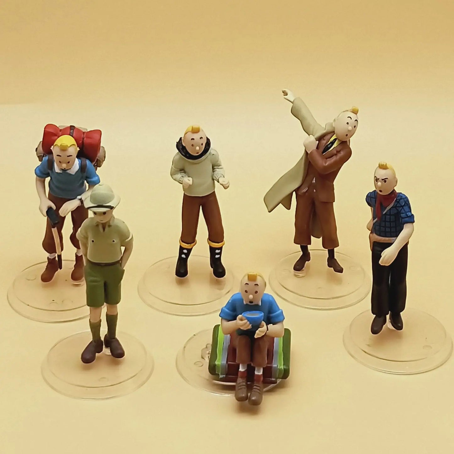 6pcs/set Cartoon The Adventures of Tintin PVC Action Figures Tintin Milou Dupont