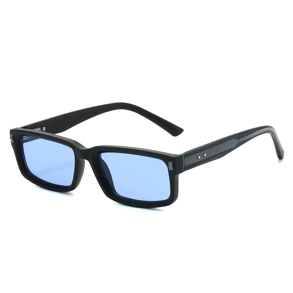 JNPCXI New Small Rectangle Women Luxury Sunglasses Fashion Orange Gradient Shades UV400 Retro Rivets Men Sun Glasses