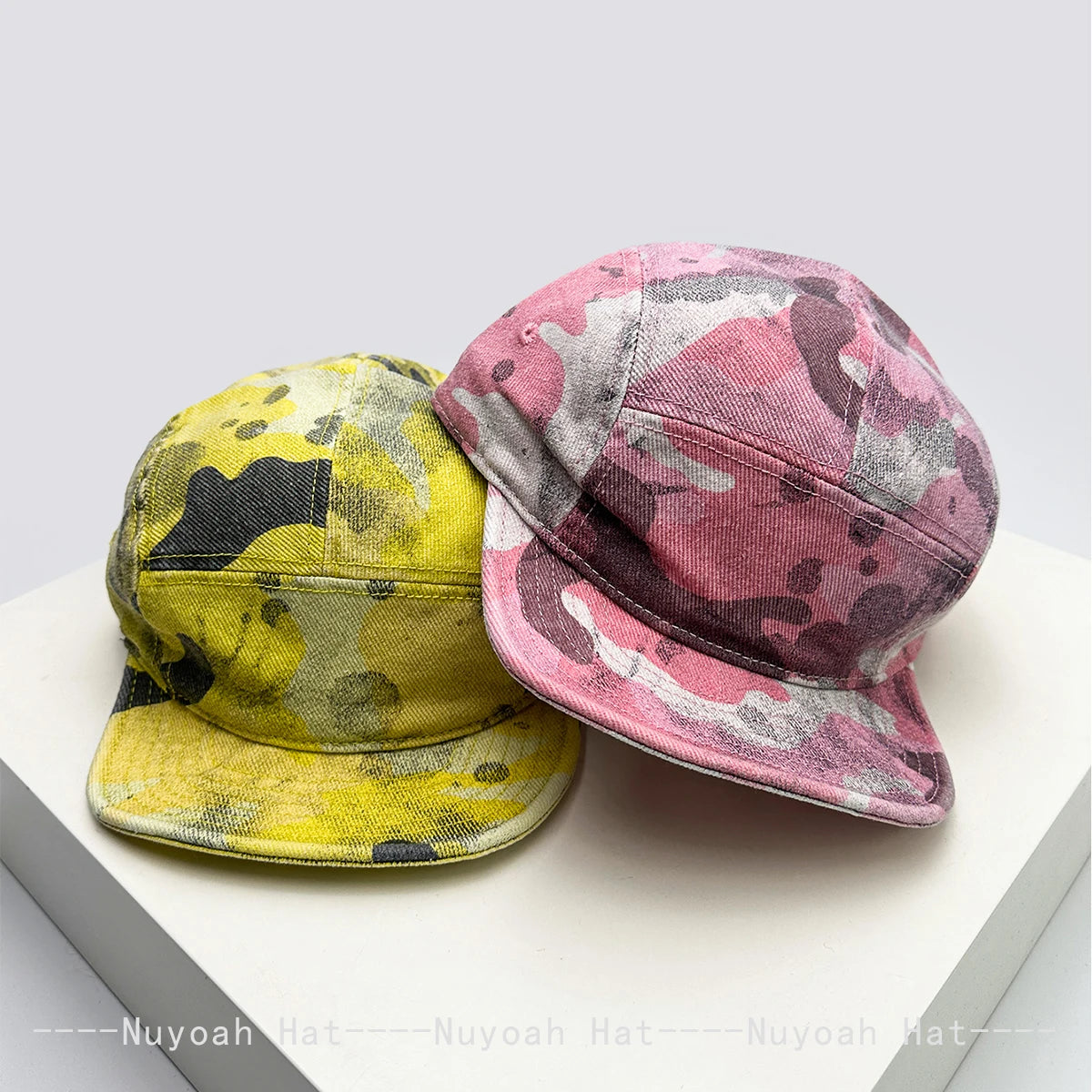 New Men Women American Retro Camouflage Color Baseball Hats Sunshade Street Versatile Peaked Caps Short Eave Fashion Personal