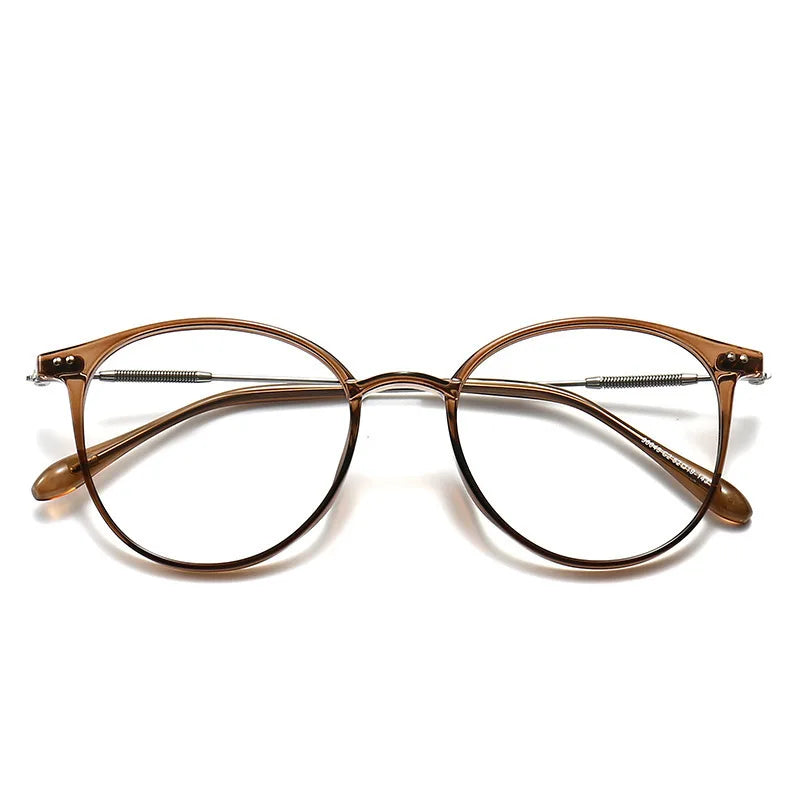 Ladies' Round Frame Color Changing Glasses Fashionable Black Gold Tone Lightweight Daily Accessory Ideal Gift for Friends